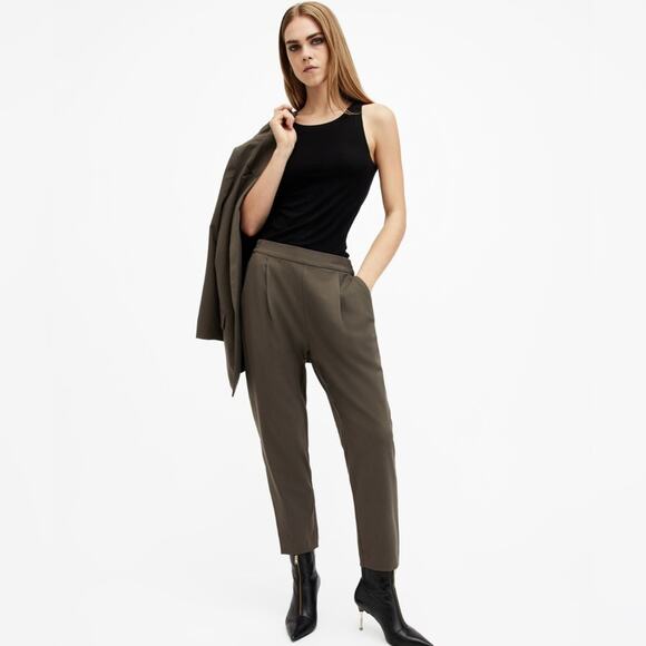 All Saints Pants - All Saints Aleida Lightweight Tri Pants Pull In Tapered Leg  Size 4 Preppy Boho